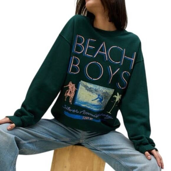 DAYDREAMER Beach Boys Pine Green Silver Anniversary BF Crew Size S New w/o Tag - Picture 4 of 13